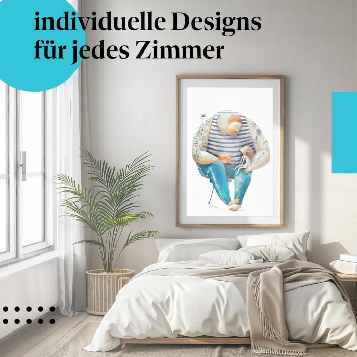 Schlafzimmer Deko: "Vaterliebe" Poster - Ein berührendes Motiv - perfekt fürs Schlafzimmer.