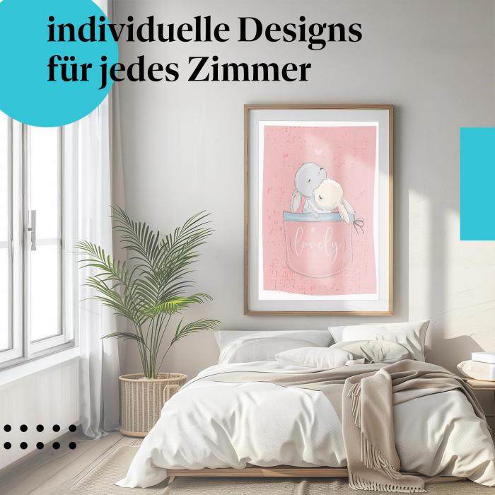 Schlafzimmer Deko: "Hasen" Poster: Liebe & Romantik - perfekt für Verliebte.