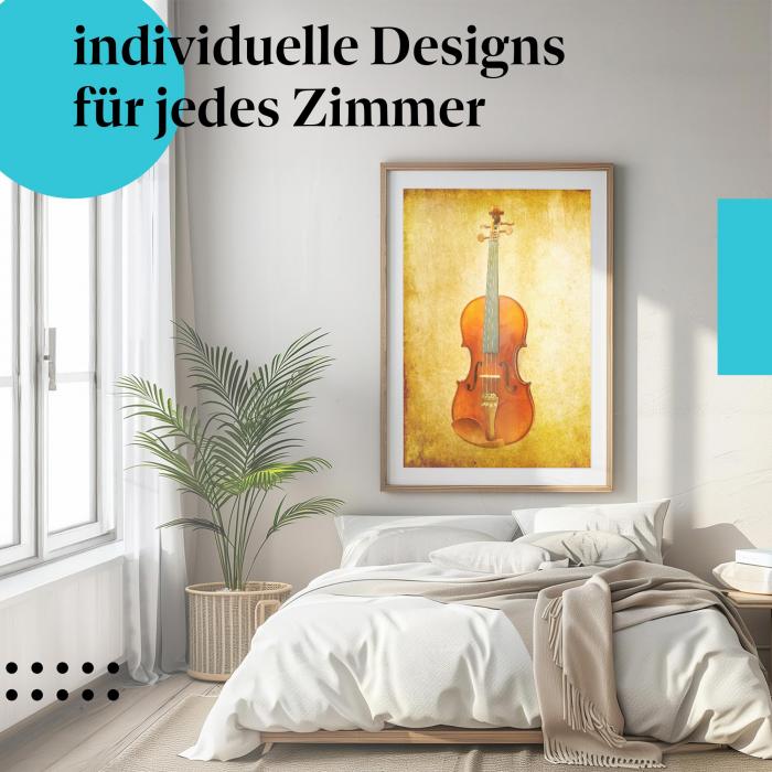 Schlafzimmer Deko: Musik mit "Violine" Poster