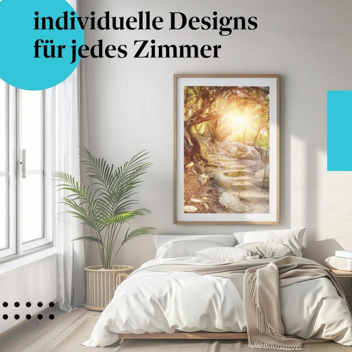 Schlafzimmer Deko: "Waldweg" Poster: Für alle, die das Geheimnisvolle & Märchenhafte lieben.