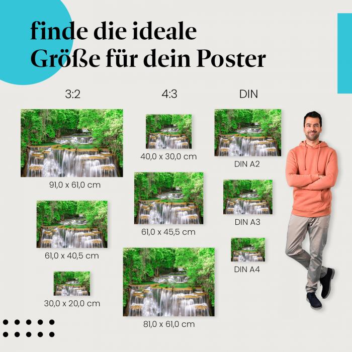 Wasserfall, Poster: Dschungel, Stufen, magisch.