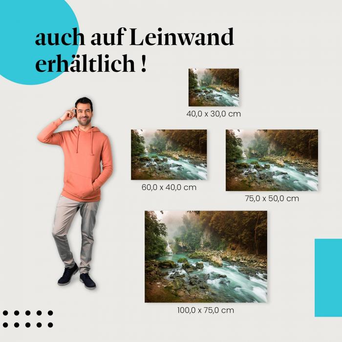 "Wasserfall im Dschungel" Leinwandbild. Finde die ideale Größe für dein Zuhause & setze Akzente mit Kunst!