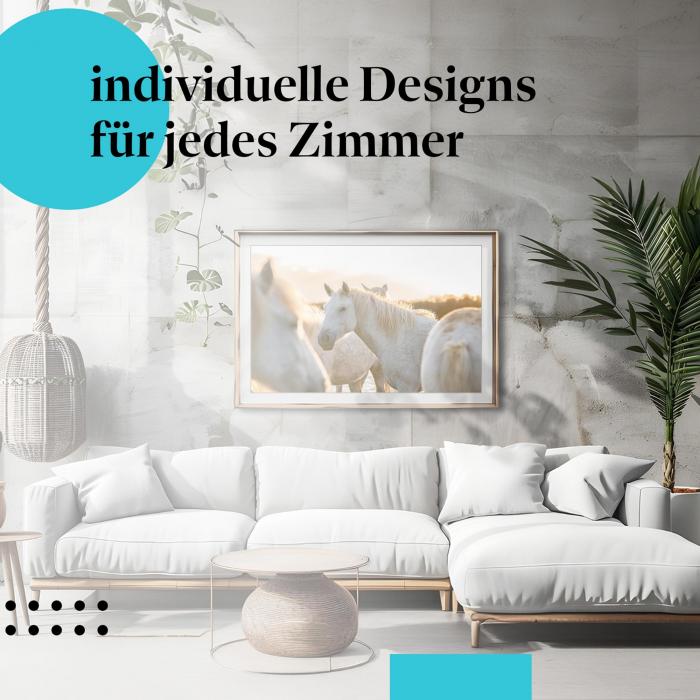 Schlafzimmer Deko: "Pferde" Poster - Ruhe & Harmonie - ein traumhaftes Motiv.