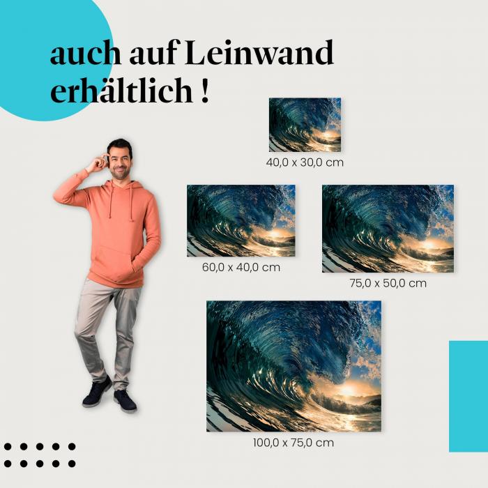 "Welle im Licht" Leinwand. Ideale Größe, setze stilvolle Akzente mit Kunst!