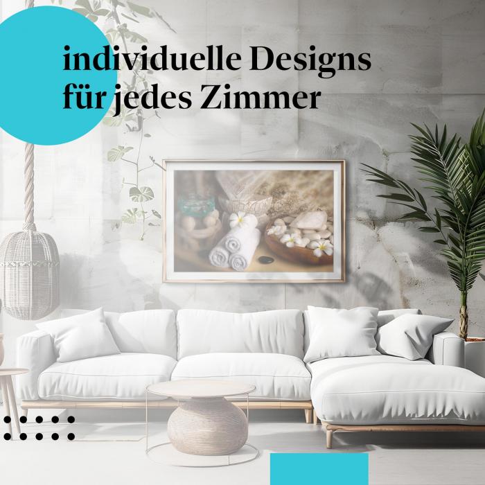 Schlafzimmer Deko: "Wellness" Poster: Schaffen Sie Ihre eigene Wohlfühloase im Schlafzimmer.