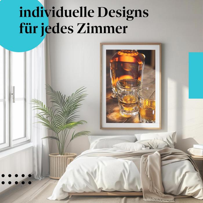 Schlafzimmer Deko: "Whiskey" Poster: Genuss & Entspannung - perfekt für gemütliche Abende.