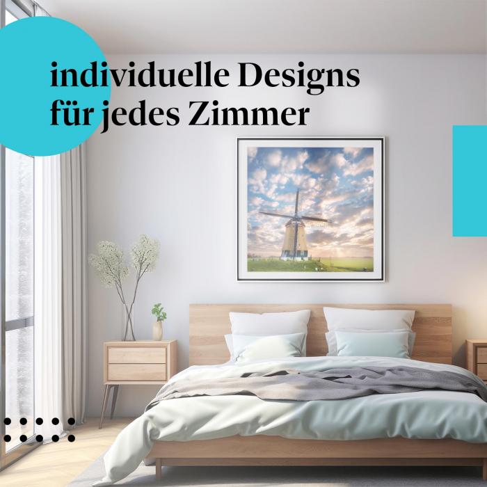 Schlafzimmer Deko: "Windmühle" Poster: Ruhe & Nostalgie - perfekt fürs Schlafzimmer.