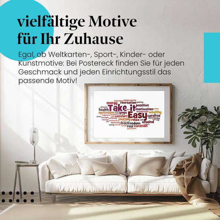 Leinwandbild "Take it Easy": Moderne Deko für Ruhe & Gelassenheit.