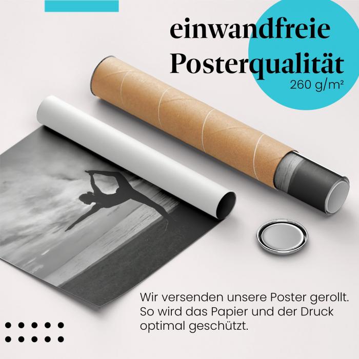 Gerolltes Poster "Yoga", Meer, Eleganz, Balance.