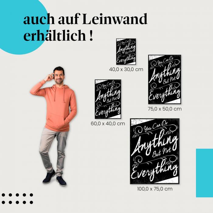 "Motivierender Spruch" Leinwandbild. Finde die ideale Größe für dein Zuhause und setze Akzente mit Kunst!