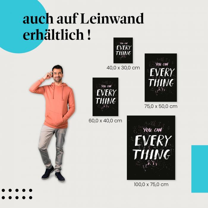 "You Can Everything": Leinwandbild. Motivation, Selbstvertrauen.