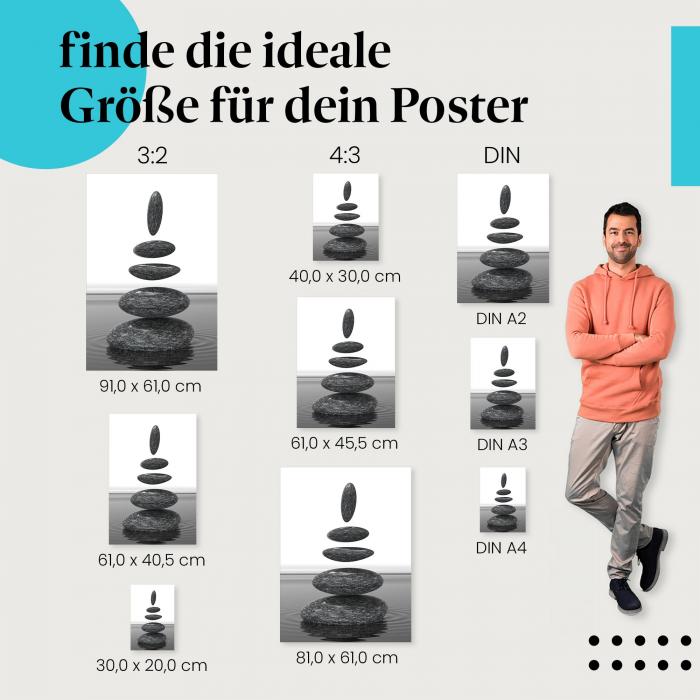 "Zen-Steine im Gleichgewicht": Poster - Ruhe, Ausgeglichenheit & Meditation