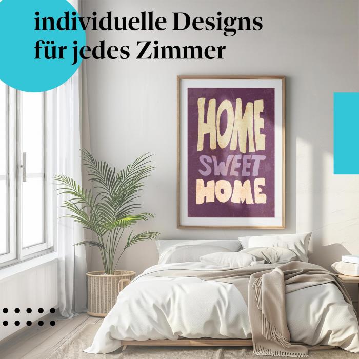 Zuhause Poster: "Zuhause ist es am schönsten" - Typografie Poster & Spruch