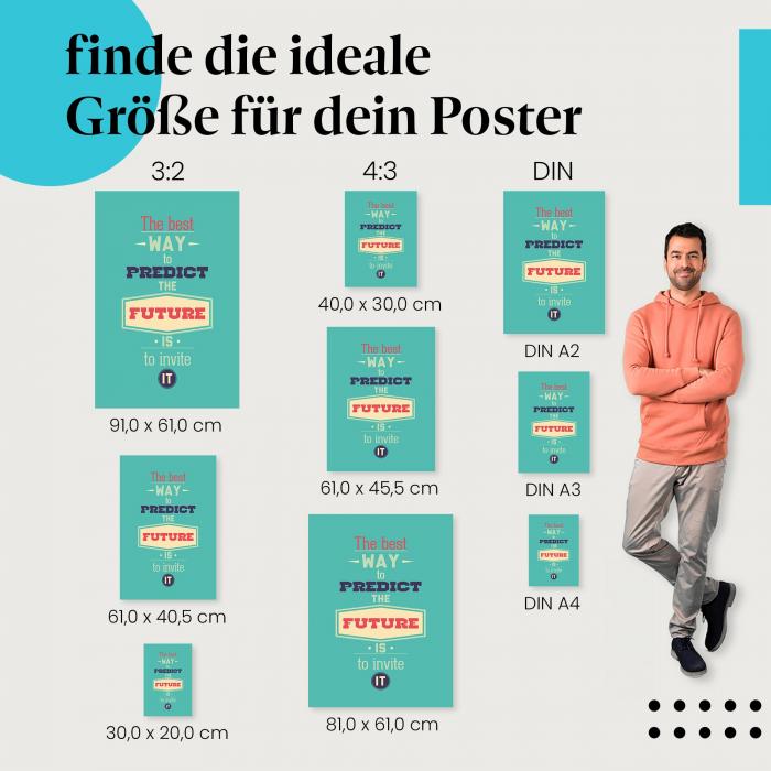 "Die Zukunft gestalten: Lade sie ein!": Poster - Spruch & Inspiration