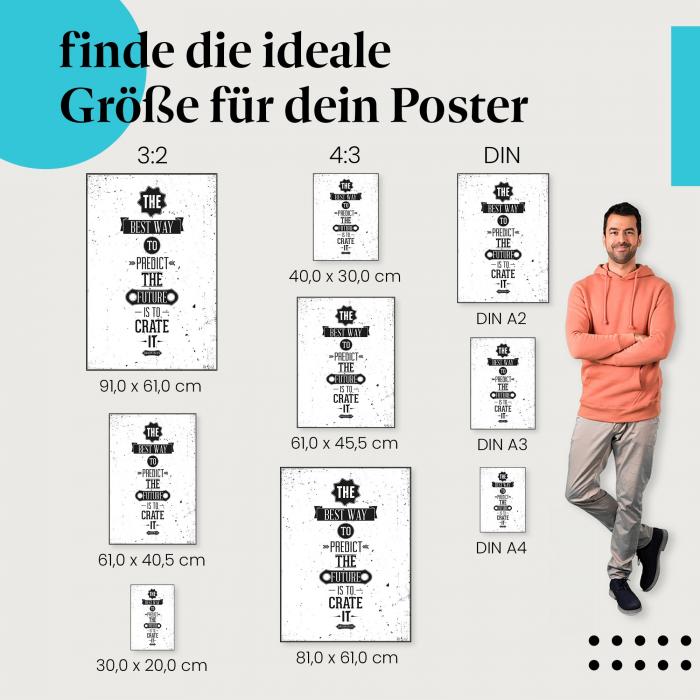 "Die Zukunft gestalten: Kreiere sie!": Poster mit inspirierenden Worten