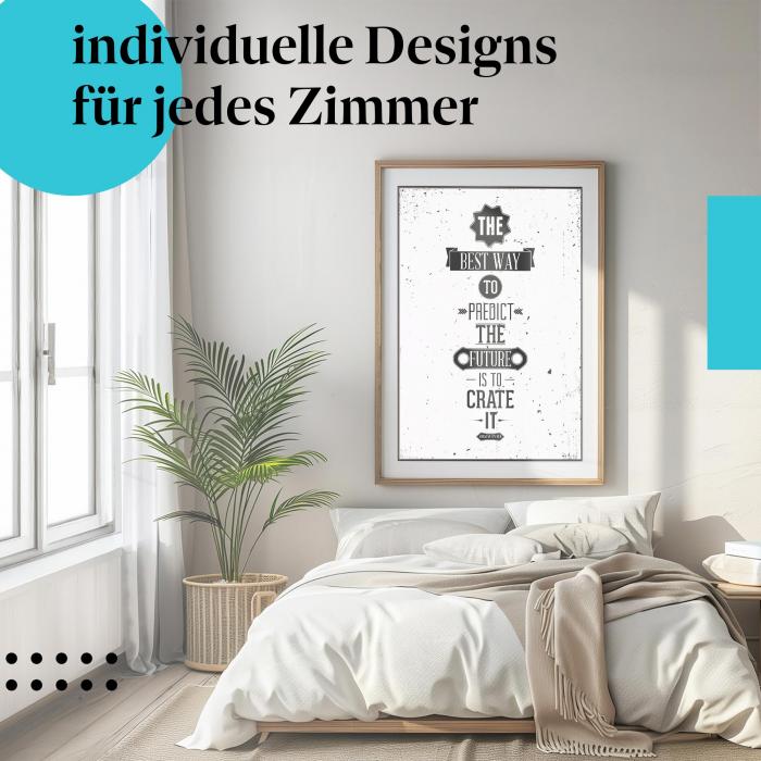 Zukunft Poster: "Die Zukunft gestalten" - Poster mit Zitat von Lincoln