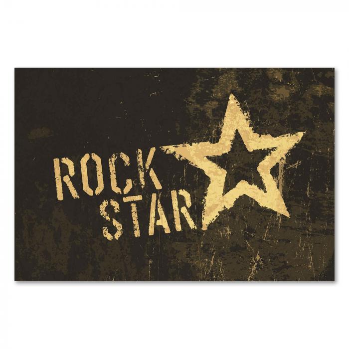 "Rockstar" - ein Schriftzug mit Stern für alle Musikliebhaber und Rebellen.