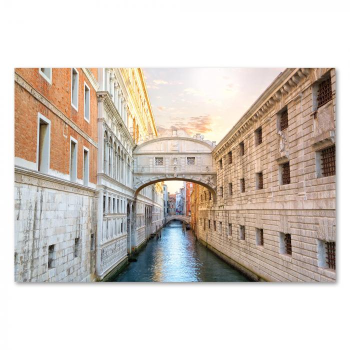 Seufzerbrücke in Venedig bei Sonnenuntergang, Verbindung Dogenpalast & Gefängnis.