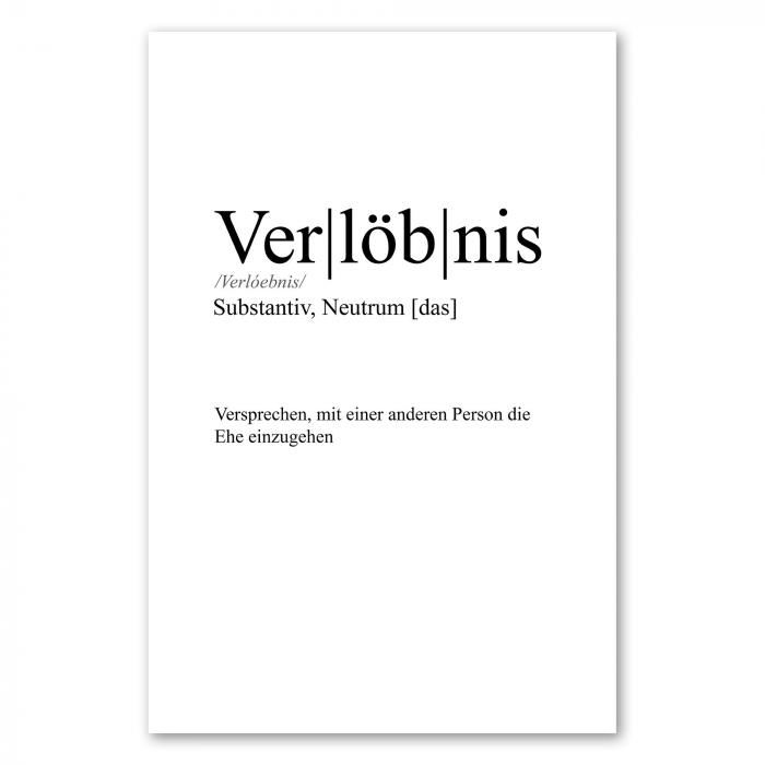 Definition "Verlöbnis": Versprechen der Ehe mit anderer Person.