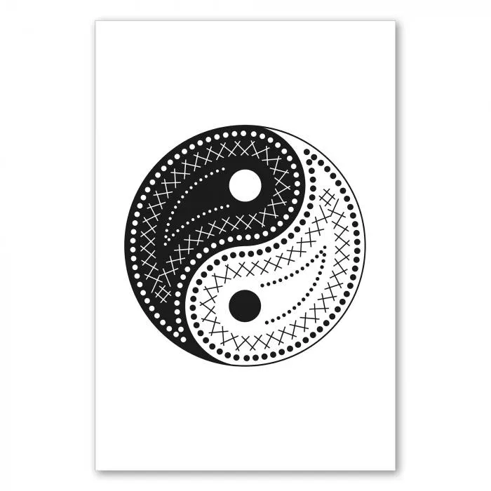 Das Yin und Yang Symbol mit filigranem Muster - ein Zeichen für Harmonie und Balance.