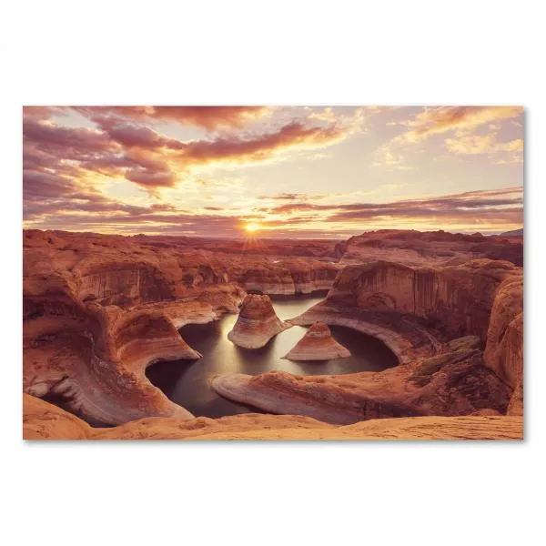 Luftaufnahme: Horseshoe Bend im Sonnenuntergang, Colorado River.