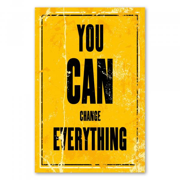 "You can change everything" - ein inspirierendes Vintage-Poster für Veränderung und Selbstbestimmung.