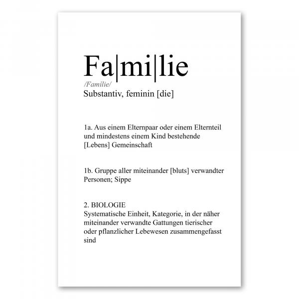 Definition "Familie": Eltern & Kind, blutsverwandt, biologische Einheit.