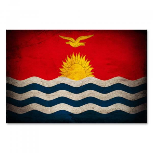 Kiribati Flagge - Sonne über Wellen: Die Sonne symbolisiert die Lage am Äquator, die Wellen den Pazifik.