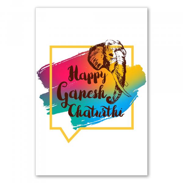 Farbenfrohes Design: Ganesha, Gott der Weisheit & des Erfolgs, für Ganesh Chaturthi.