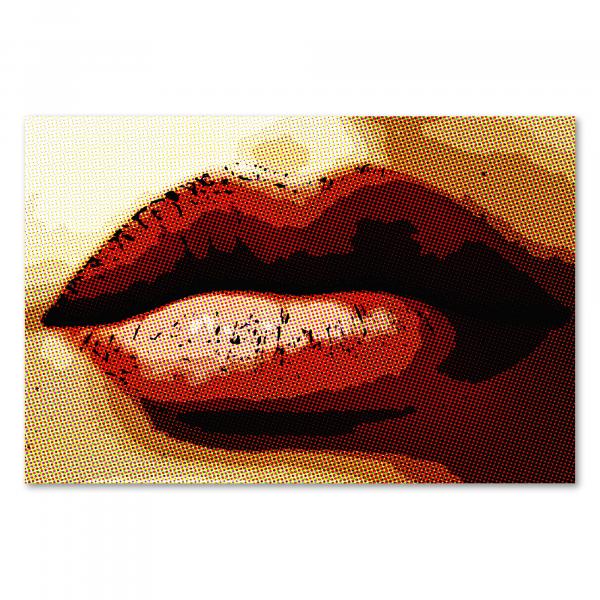 Nahaufnahme von Lippen im Pop-Art Stil - ein stylishes Motiv in Rot.