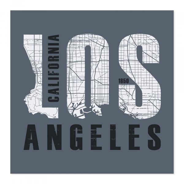 Typografischer Stadtplan von Los Angeles - Design für Kalifornien-Fans.