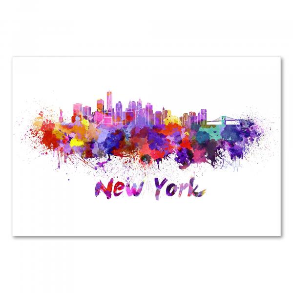 Die Skyline von New York City im Aquarell-Look – ein abstraktes Motiv für Designprojekte und Reiseliebhaber.