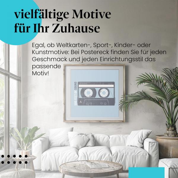 Musik-Nostalgie: Poster "Retro-Kassette" - für Musikliebhaber.