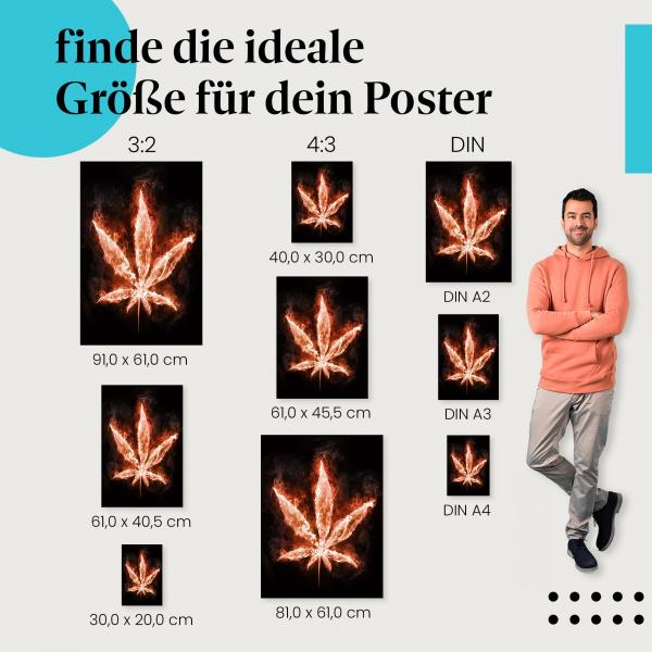 Brennendes Cannabisblatt Poster: Cannabis Poster!