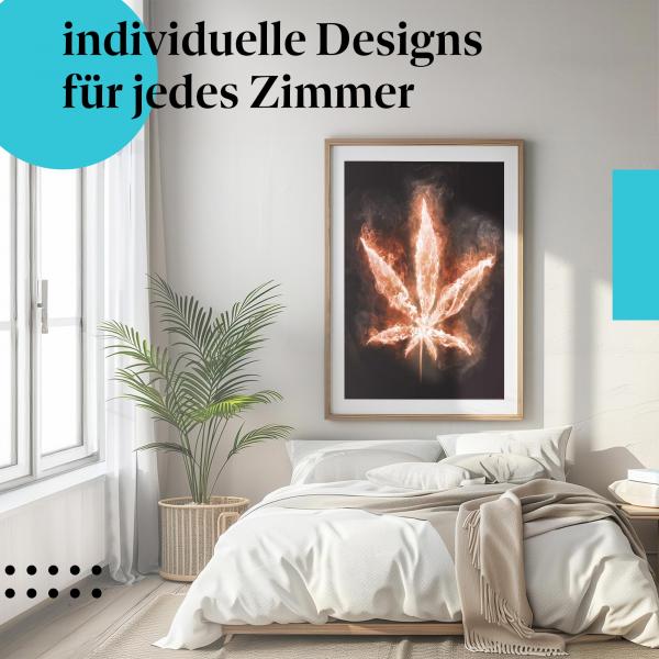 Schlafzimmer Deko: "Cannabisblatt" Poster. Bitte rechtliche Vorgaben beachten! Eventuell Alternative nötig!