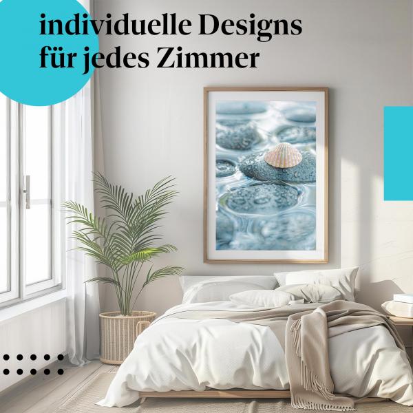 Schlafzimmer Deko: "Muschel" Poster - Erinnerung an das Meer - perfekt für Ihr Zuhause.