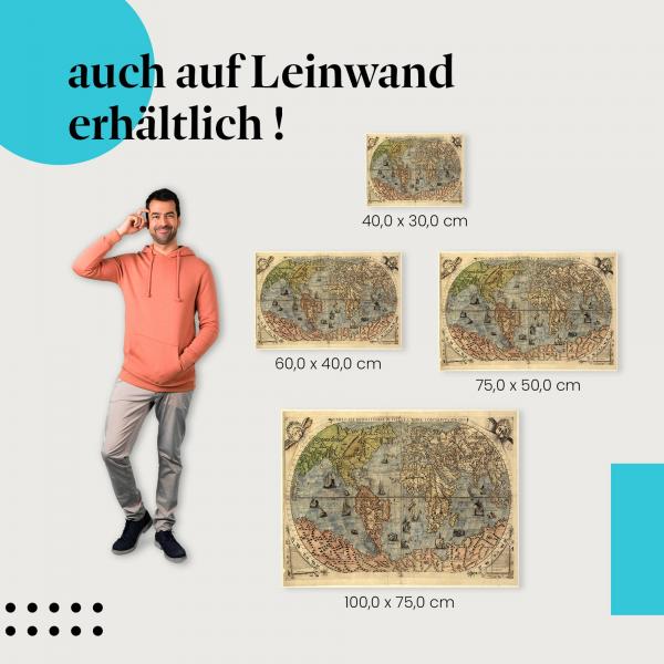 "Weltkarte" Leinwand. Verschiedene Größen für dein Zuhause, setze Akzente!