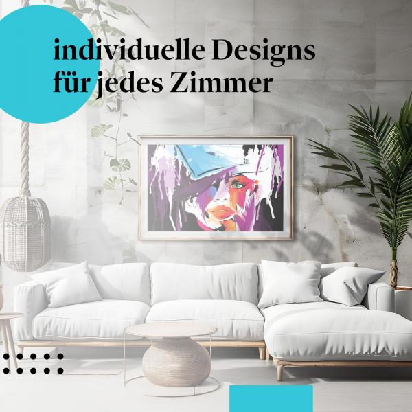 Schlafzimmer Deko: Kunst mit "Frau & Hut" Poster