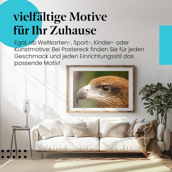 Leinwandbild "Adler": Nahaufnahme, scharfer Blick - Stärke & Majestät.