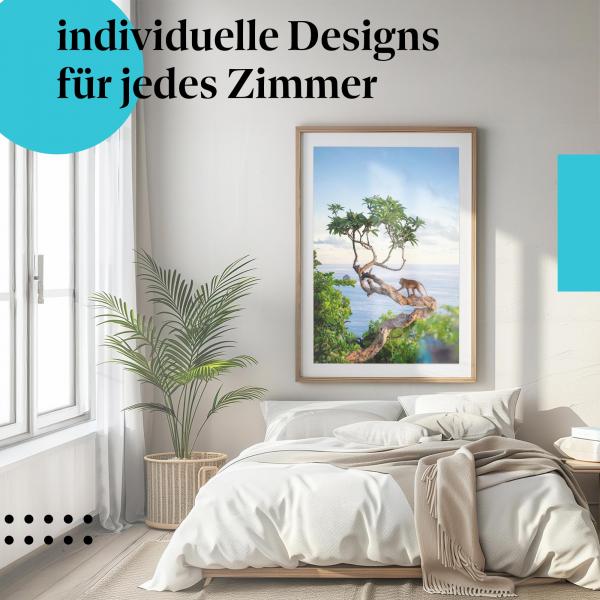 Schlafzimmer Deko: "Affe" Poster: Ein Hauch von Abenteuer - perfekt für Tierliebhaber.