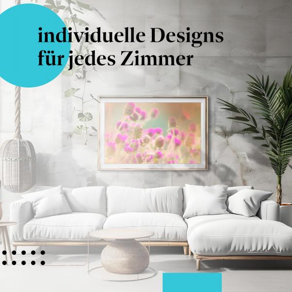 Schlafzimmer Deko: "Amarant" Poster: Zarte Blüten - Romantik & Schönheit für Ihr Schlafzimmer.