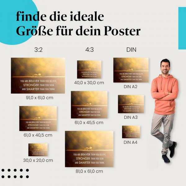 Entdecke deine innere Stärke! Das "Du bist mutiger als du glaubst..." Poster motiviert und inspiriert.