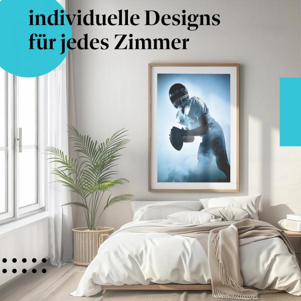 Schlafzimmer Deko: Action mit "Football" Poster