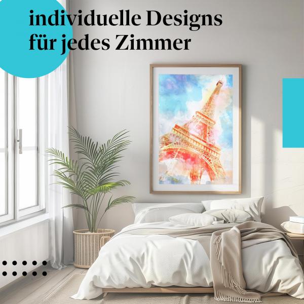 Schlafzimmer Deko: Paris mit "Eiffelturm" Poster