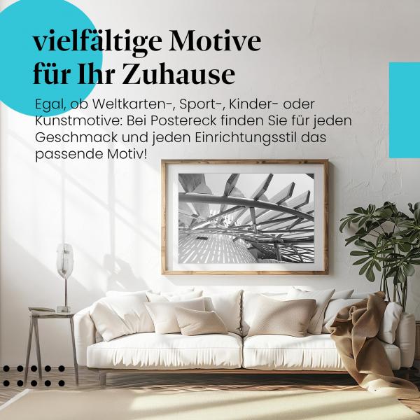 Dieses Leinwandbild ist ein Hingucker für alle, die moderne Architektur und Fotografie lieben.