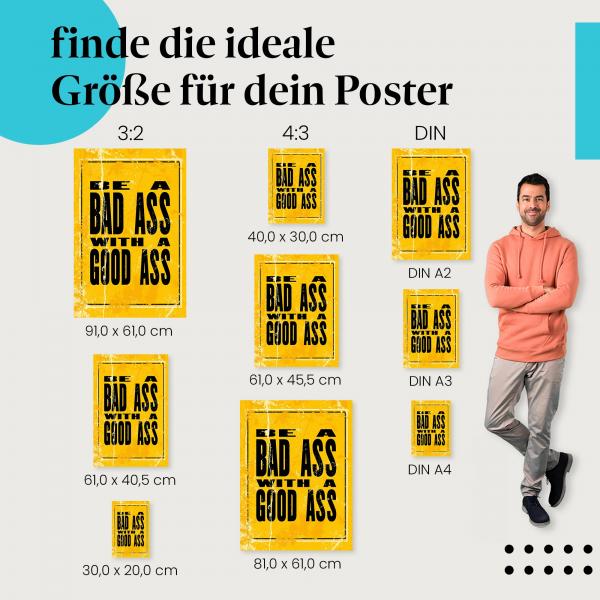 "Mit Ausdauer erreichst du es, mit Beständigkeit behältst du es": Poster - Motivation & Erfolg