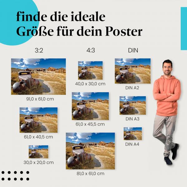 Verlassenes Auto Poster: Entdecke jetzt die passende Größe für deine Wanddeko!