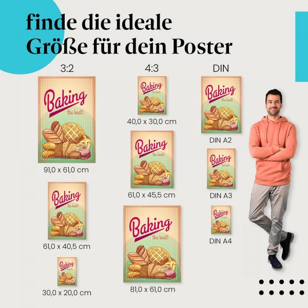 Der Duft von Glück: Brot Poster "Frische Backwaren" im Retro-Stil