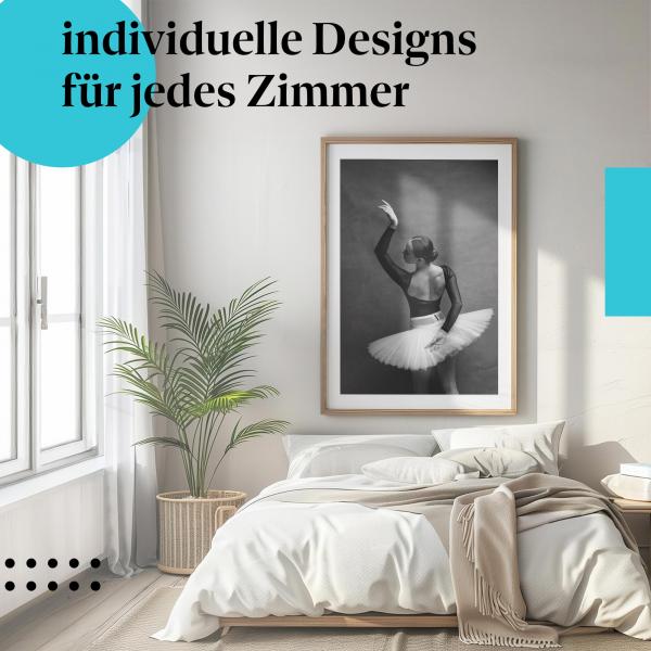 Schlafzimmer Deko: "Ballerina" Poster: Tanz & Eleganz - ein faszinierendes Motiv.