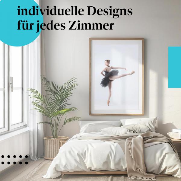 Schlafzimmer Deko: "Ballerina" Poster: Eleganz & Stärke - ein Hingucker!